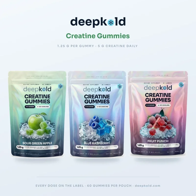Deepkold クレアチングミ — 1粒1,250mg、全3フレーバー