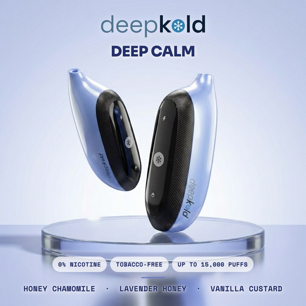 Deepkold ディープカーム — ニコチン0%使い捨てベイプ、3フレーバー