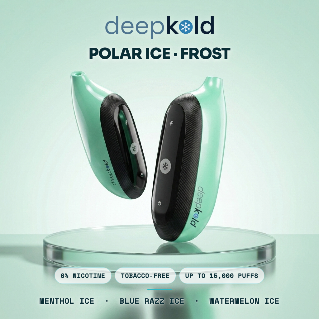Deepkold ポーラーアイス — ニコチン0%使い捨てベイプ、3フレーバー